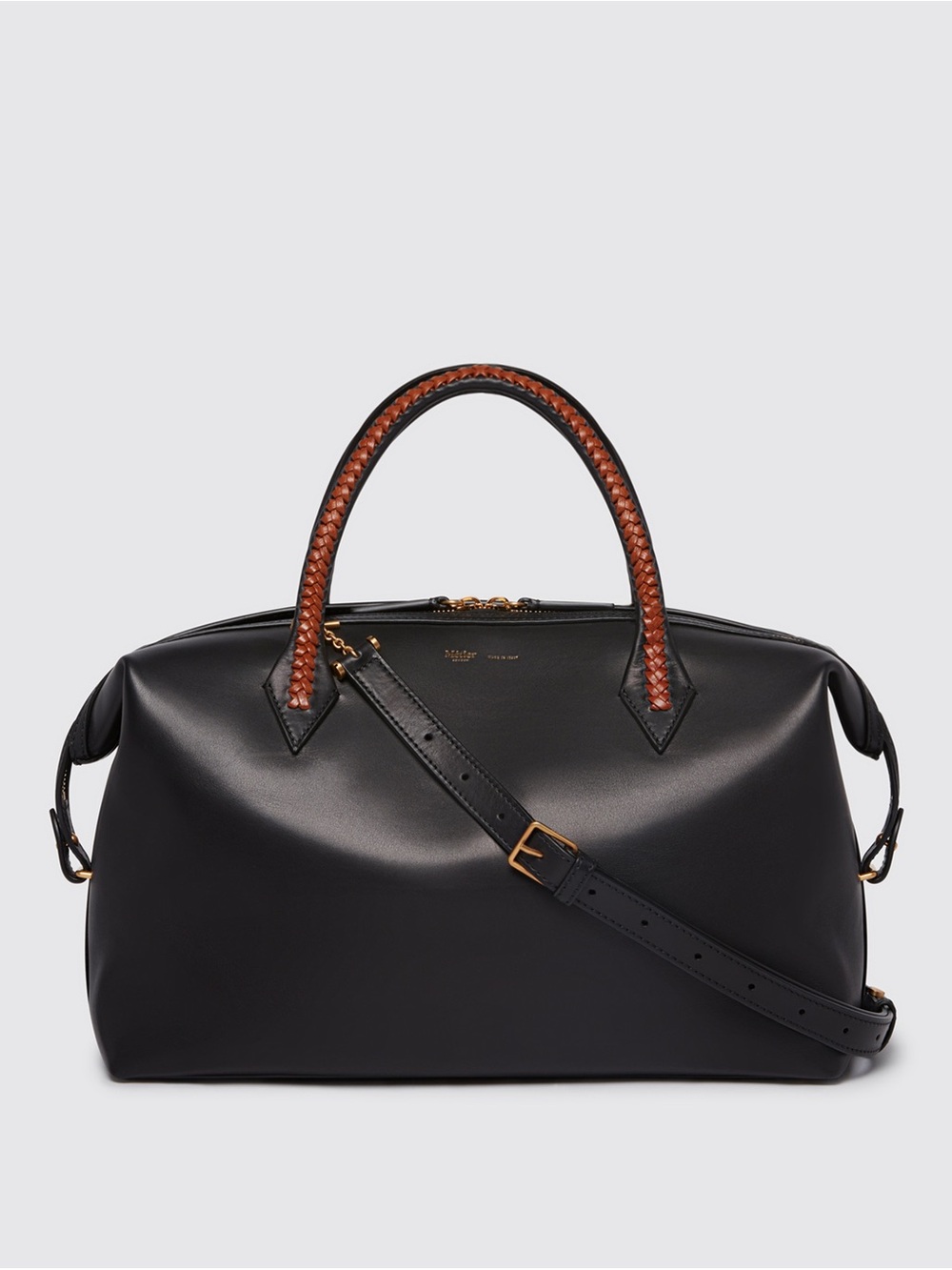 Metier London Verite City Bag Atelier Calfskin Black with Cognac Leather